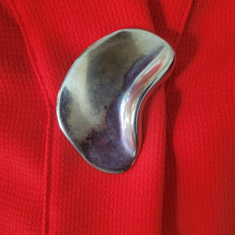 Zara Red Shift Dress Silver Accent Size XS - Picture 3 of 6